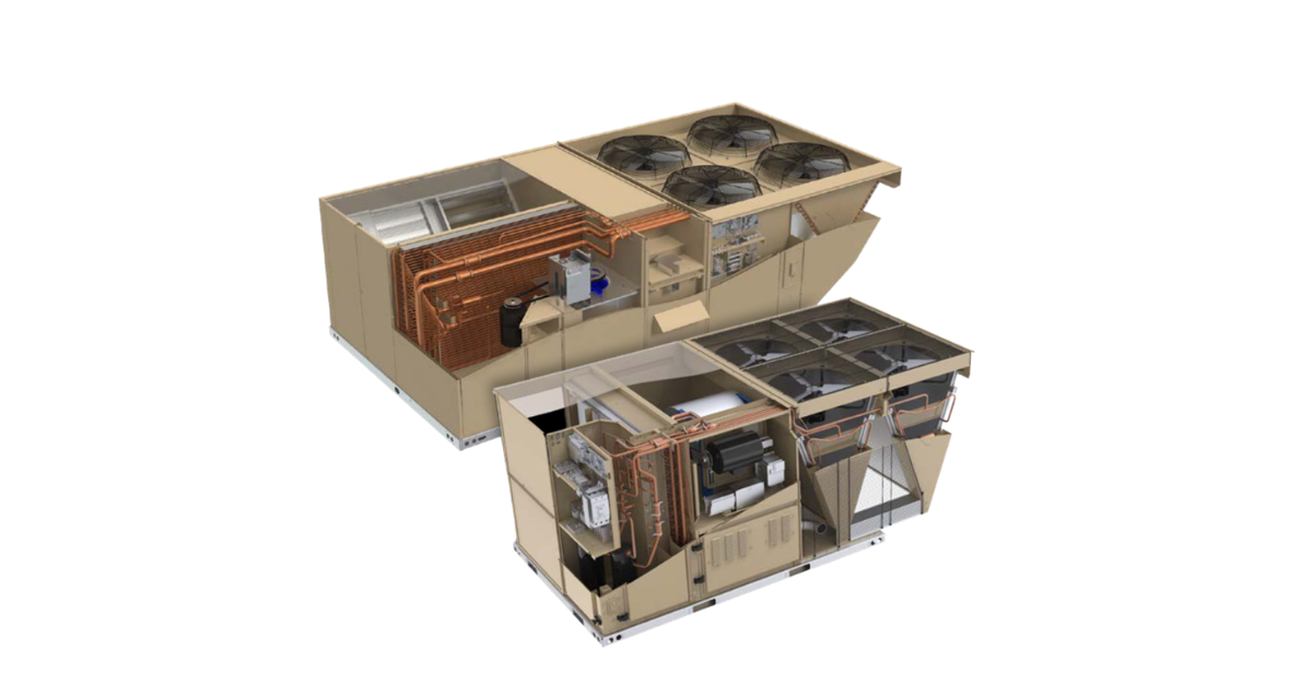 Image shows a rooftop unit.