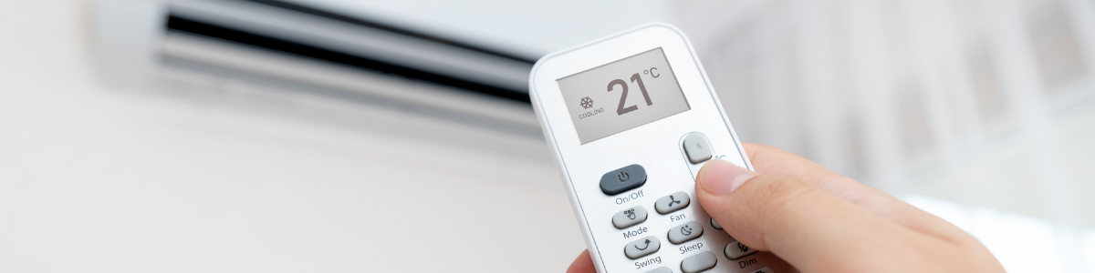 image of an air conditioning unit with remote
