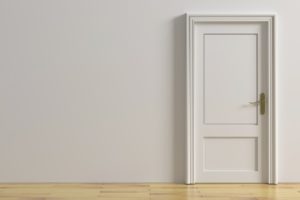 white door and white wall