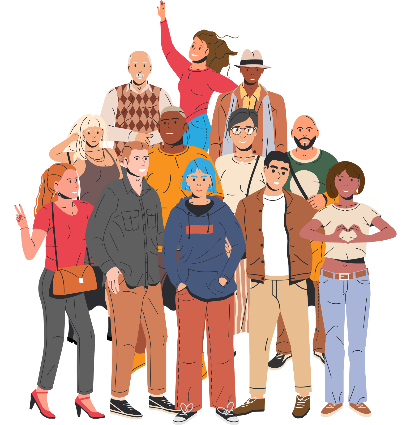 Illustration of a diverse group of people.