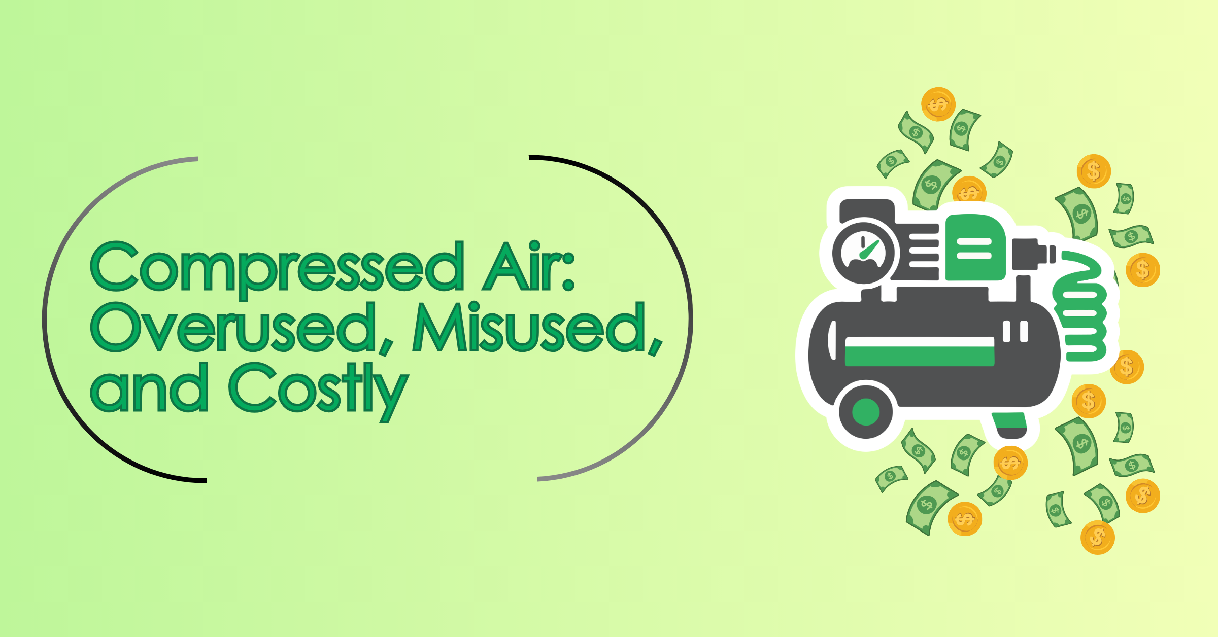 Image shows money coming out of an air compressor.