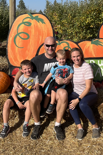 Image shows Casey and his family.