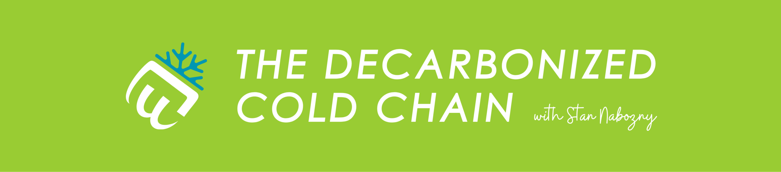 decarbonization cold chain hero image with logo mark and text