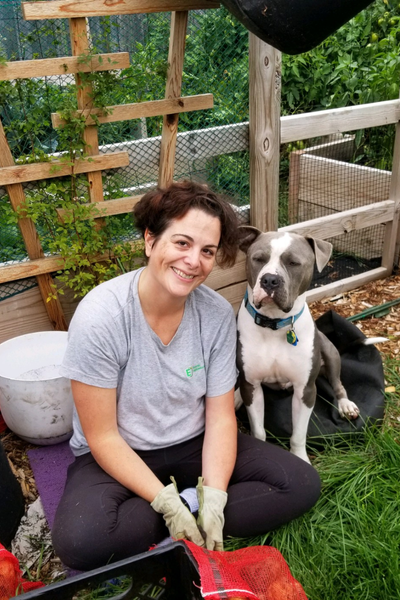Image shows Jess Wagner with her dog.